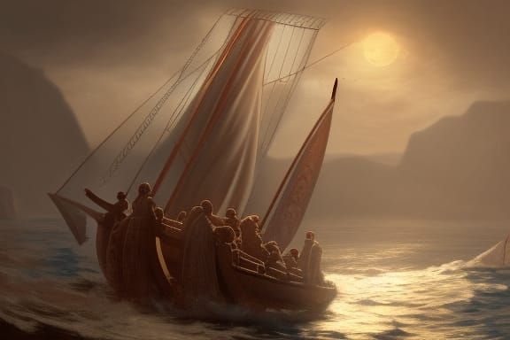 Odysseus Sails to Troy: Classical Greek Matte Painting