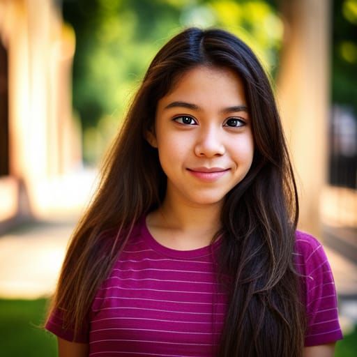 Latina Girl Portrait with Bokeh Effect