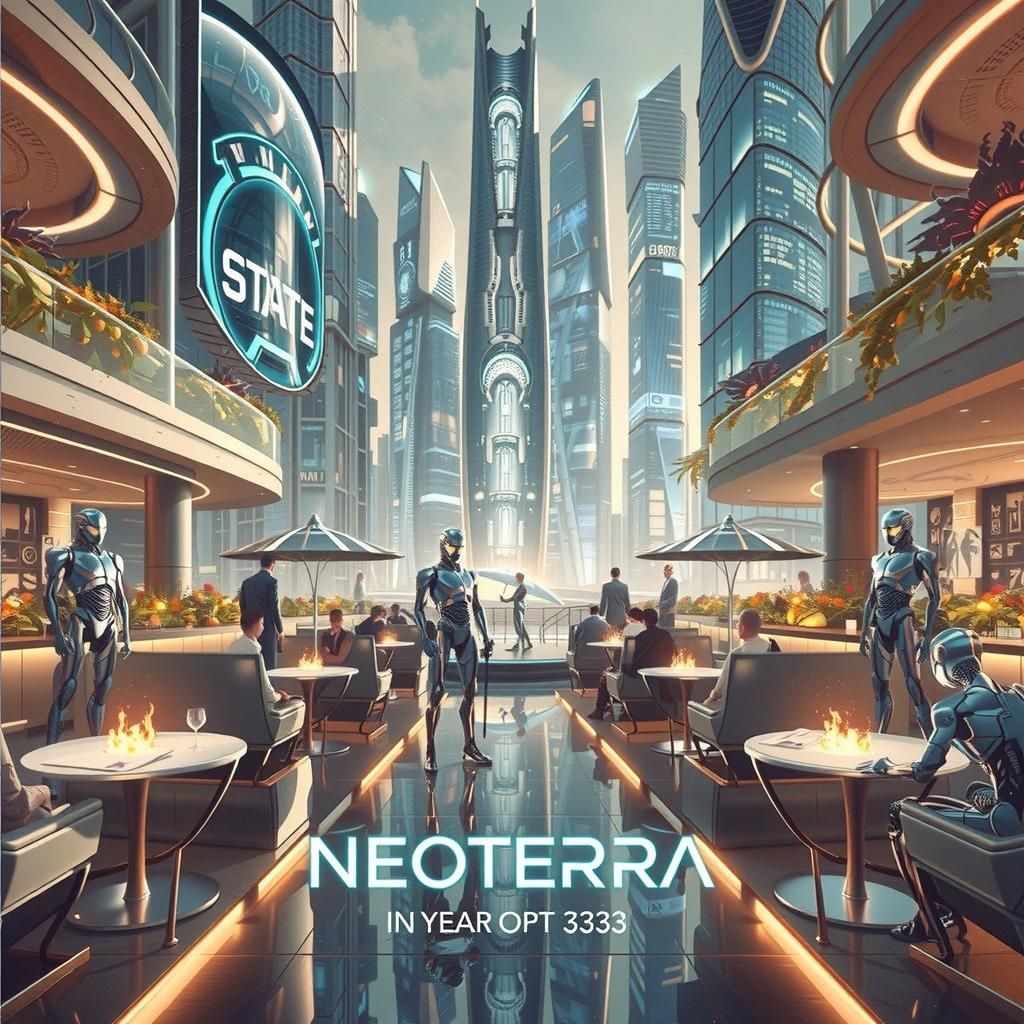 Neoterra: Futuristic Metropolis of Humans and Robots
