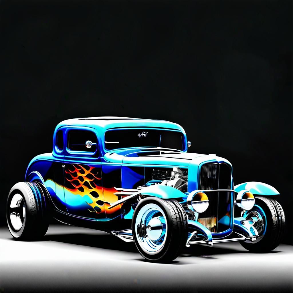 1932 Ford Coupe Hot Rod in Steelpunk Style