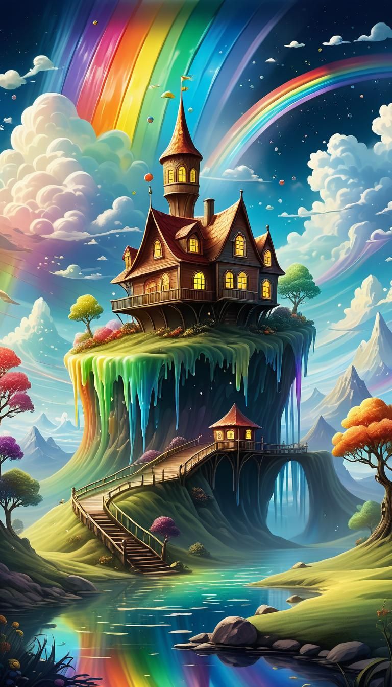 Candyland Dreamscape with Jelly House in Digital Painting
