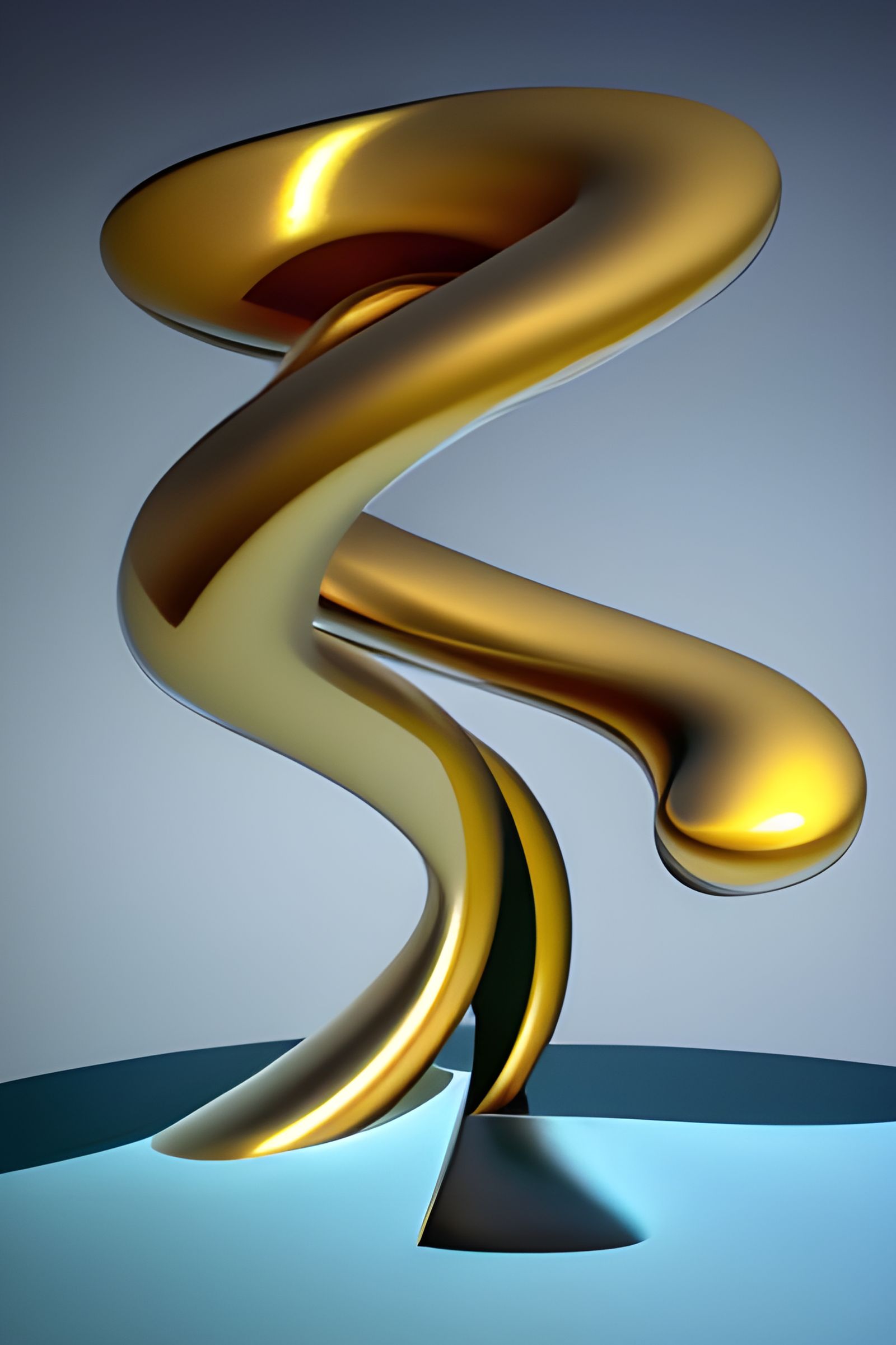 Eldritch Gold: Abstract 3D Cycles in Ultrarealism