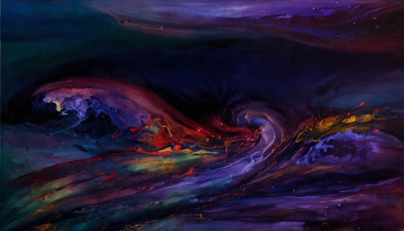 Surreal Swirling Vortex of Colors in Oil