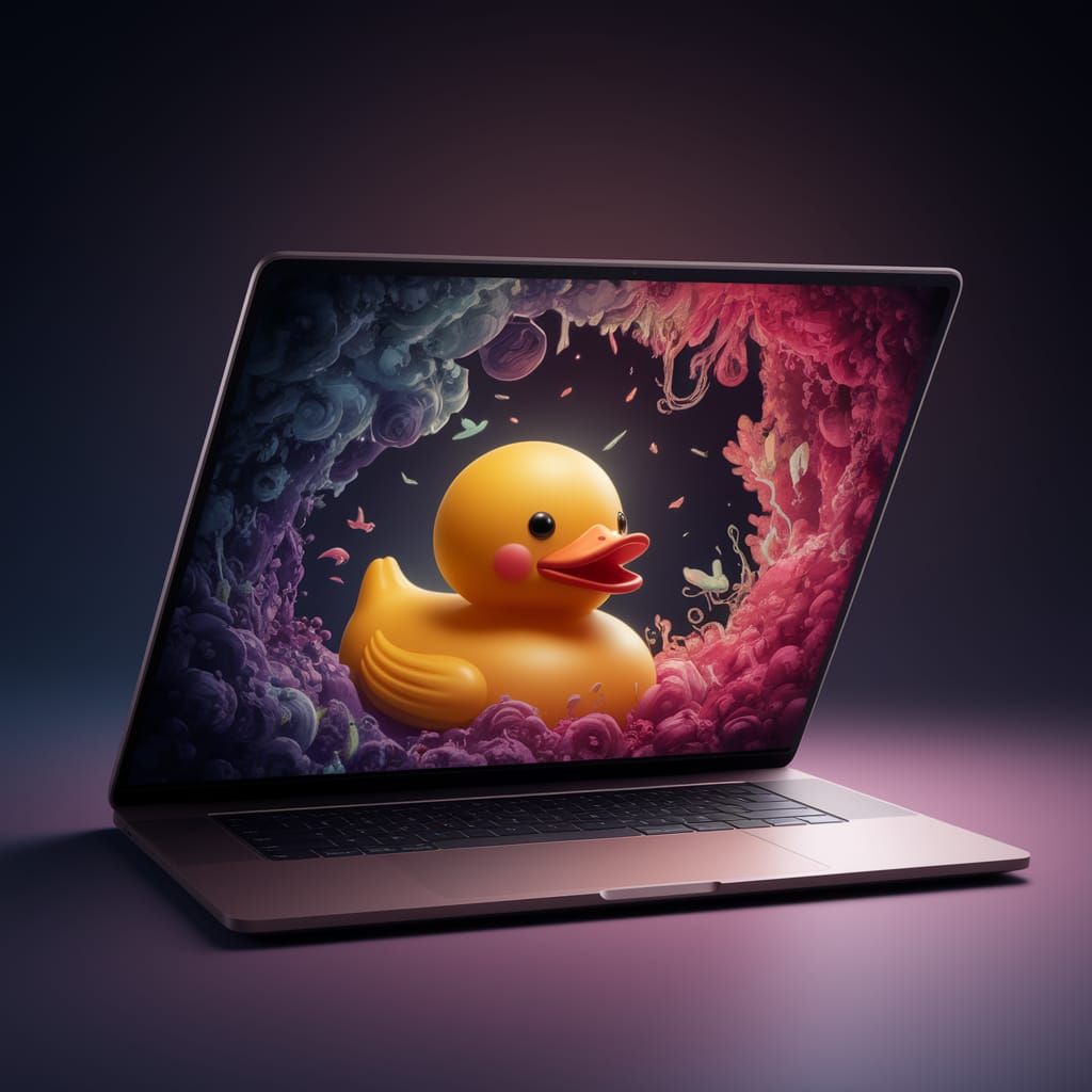 Cute Yellow Rubber Duck Fantasy Laptop Wallpaper