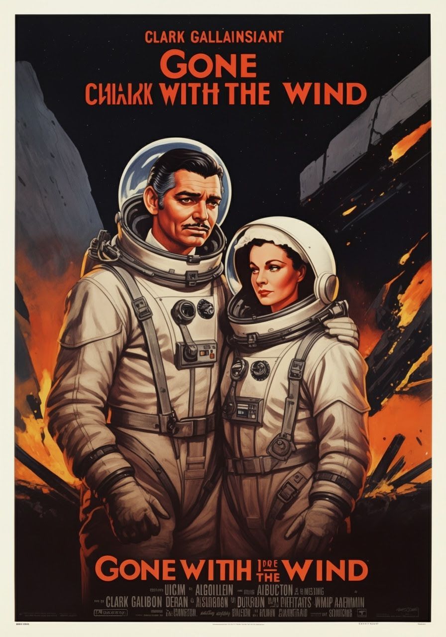 Gone With The Wind Stars in Space Suits on Burning Moonscape