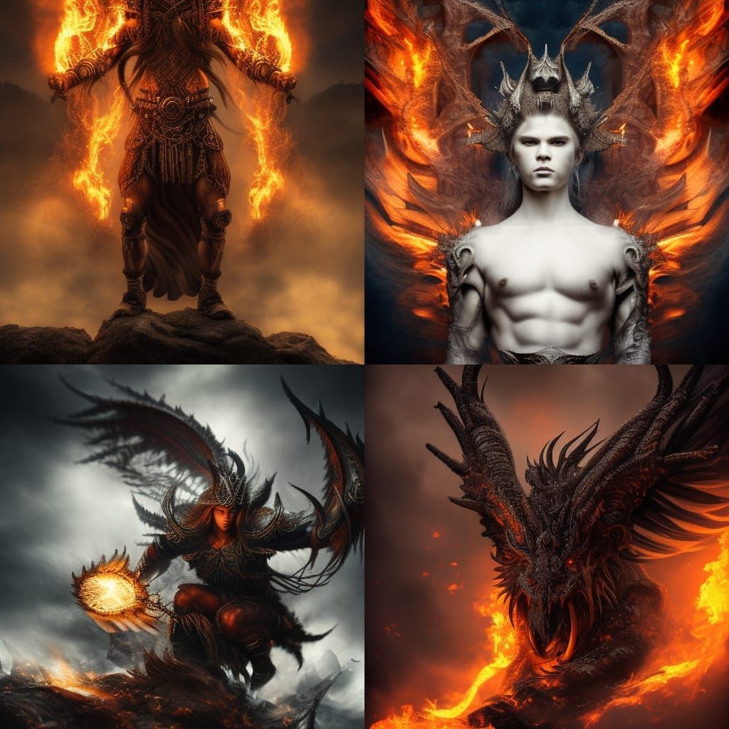 Scandinavian Fire God in Volumetric Lighting