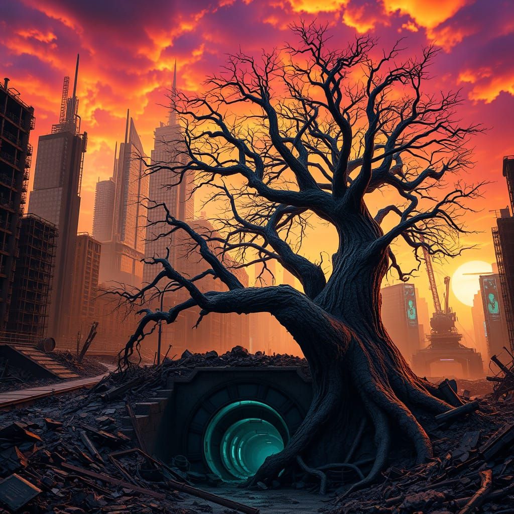 Ravaged Metropolis Unites Nature and Decay