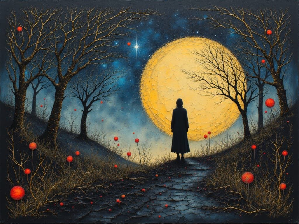 Surreal Starry Forest in Zen Dreamscape Style