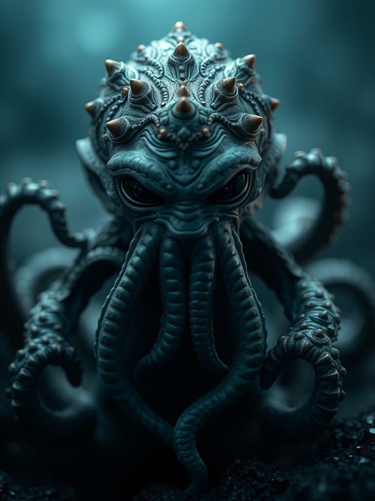 Baby Cthulhu Portrait with Hypermaximalist Textures