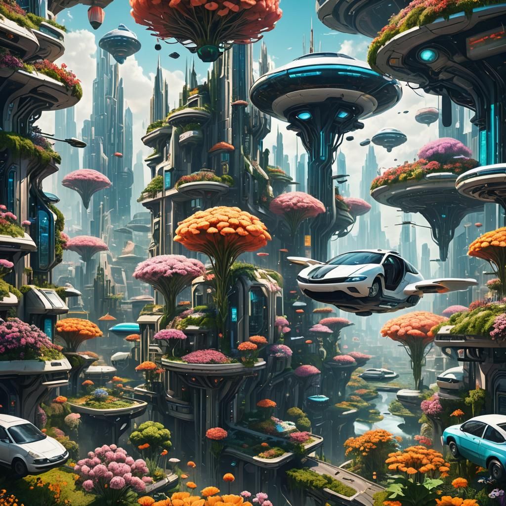 Futuristic City in an Alien Landscape