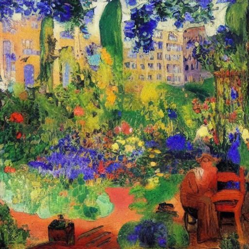 Mermaids in an Urban Garden: Impressionist Style