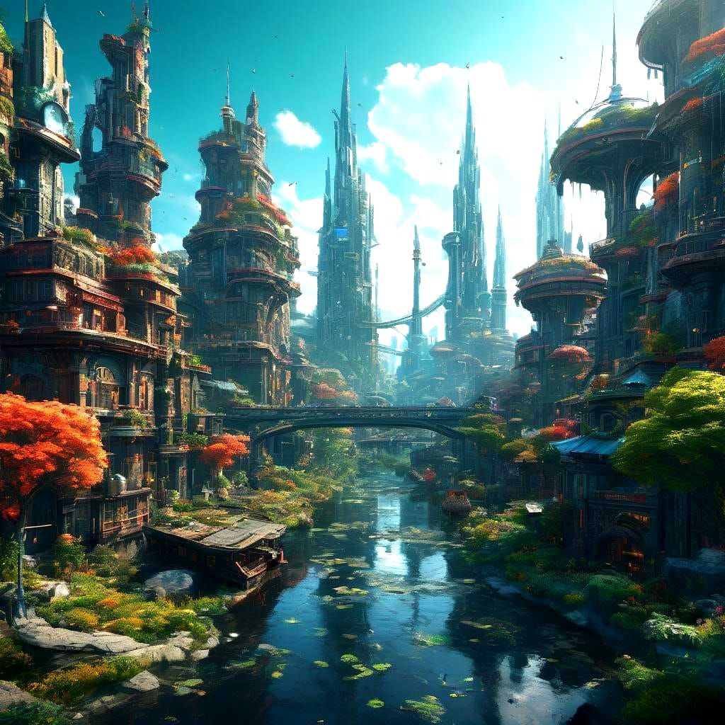 Futuristic City: Floral Skyline and Technology in Unreal Eng...
