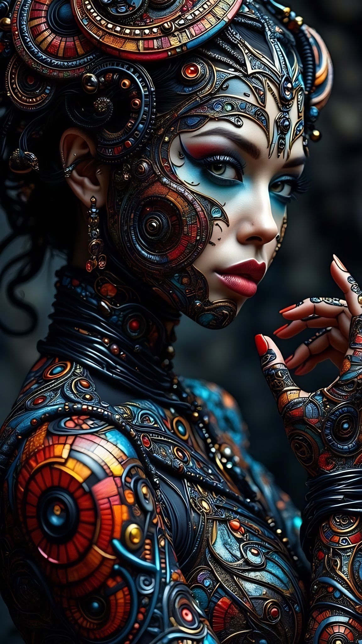 Sensual Fantasy Woman in Bohemian Cosmic Art