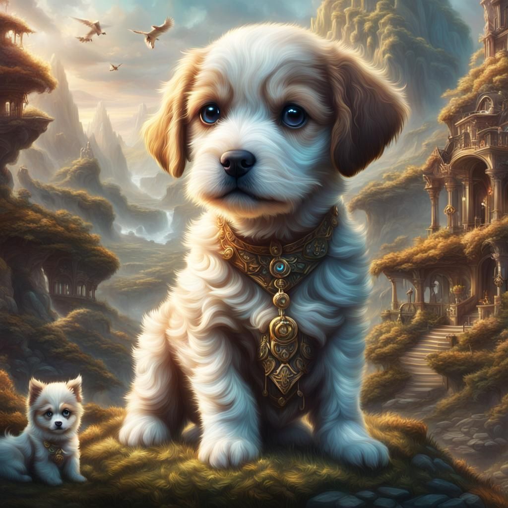 Mythical Puppy in Epic Cinematic Digital Painting