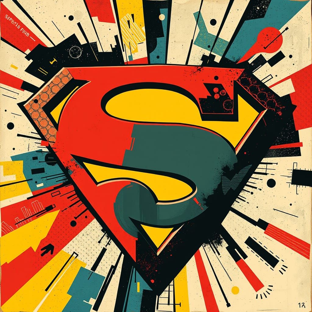 Dada Superman Shield in Bold, Graphic Style