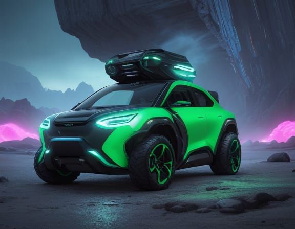 Futuristic Cyber Buggy on Alien Planet