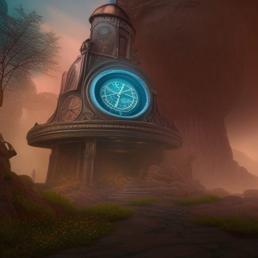 Detailed Time Machine Concept Art in Deep Color