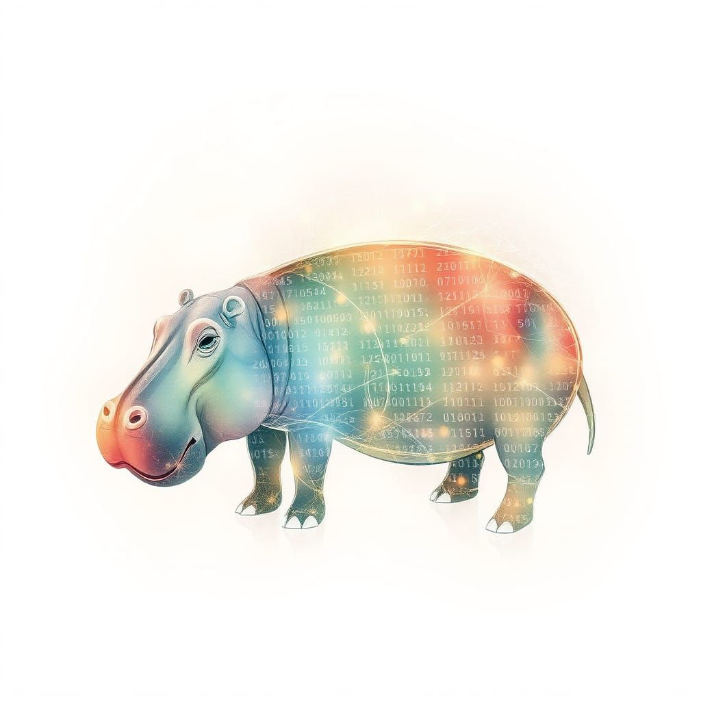 Digital Hippo Made of Code and Data Fragments