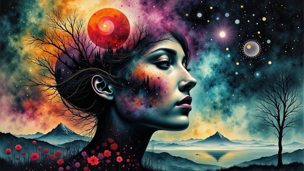 Surreal Mystery: Combined Masters in Vibrant Colors