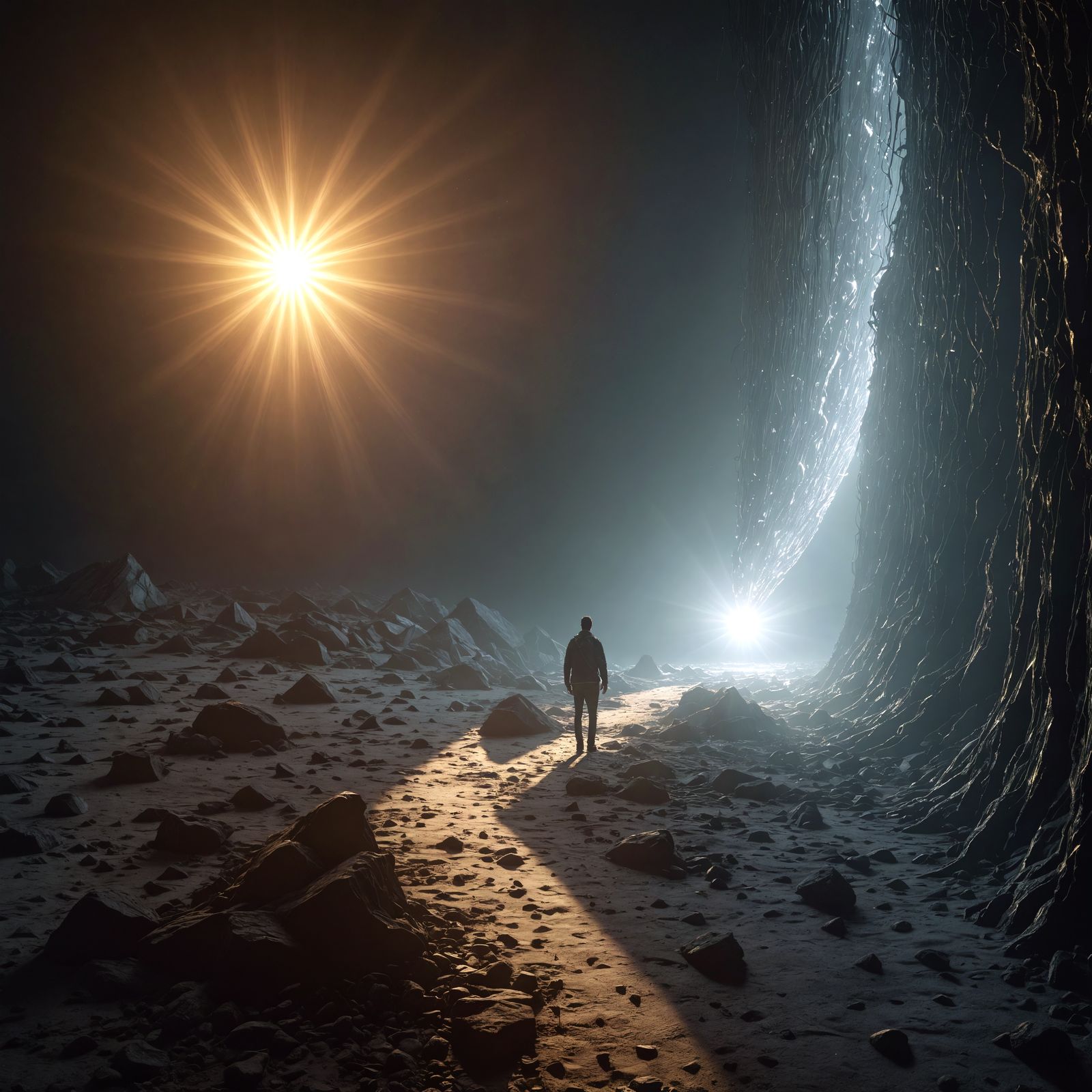 Surreal Dreamscape: Man Between Dreams and Reality