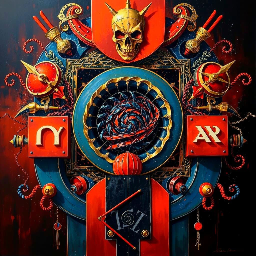 Abstract Swirls of Red and Crimson