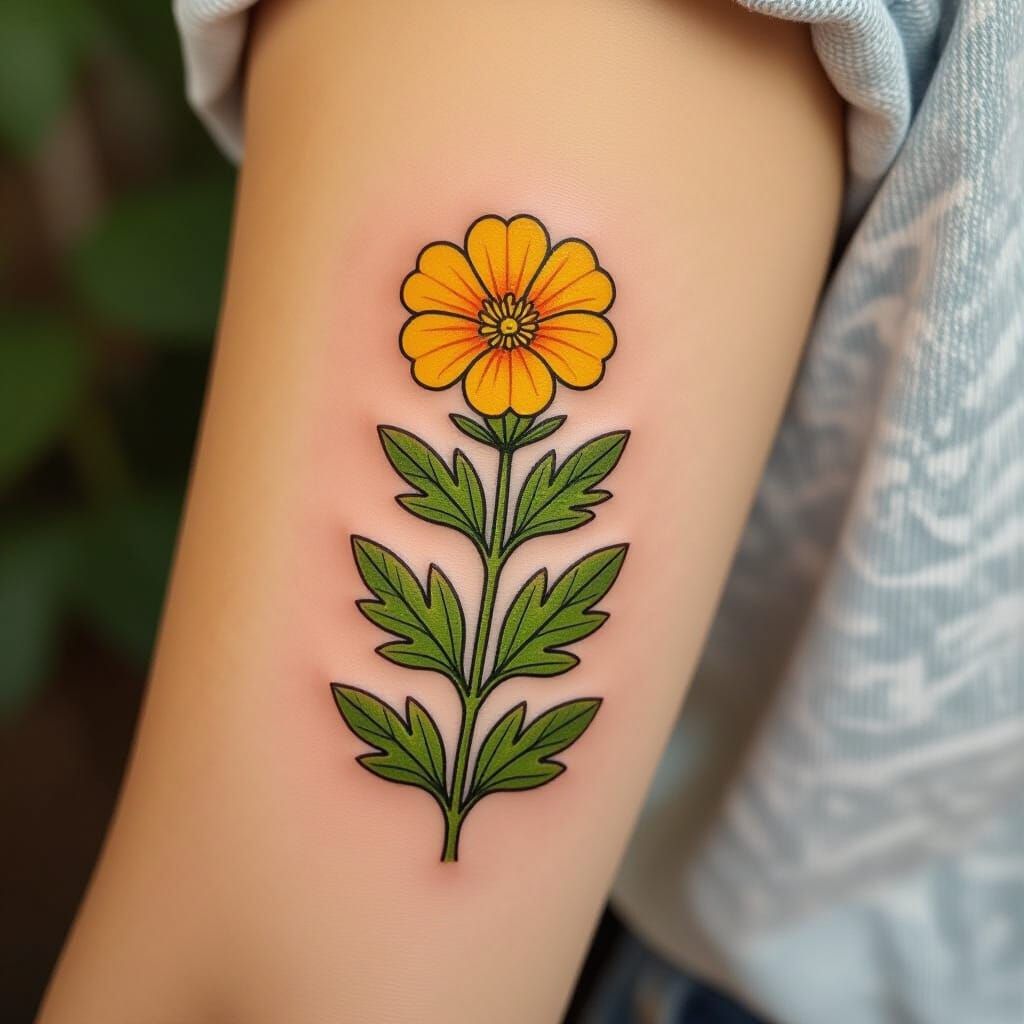 Purslane Plant Tattoo Art Illustration