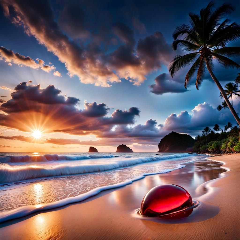 Polished presious stone washed up on beach