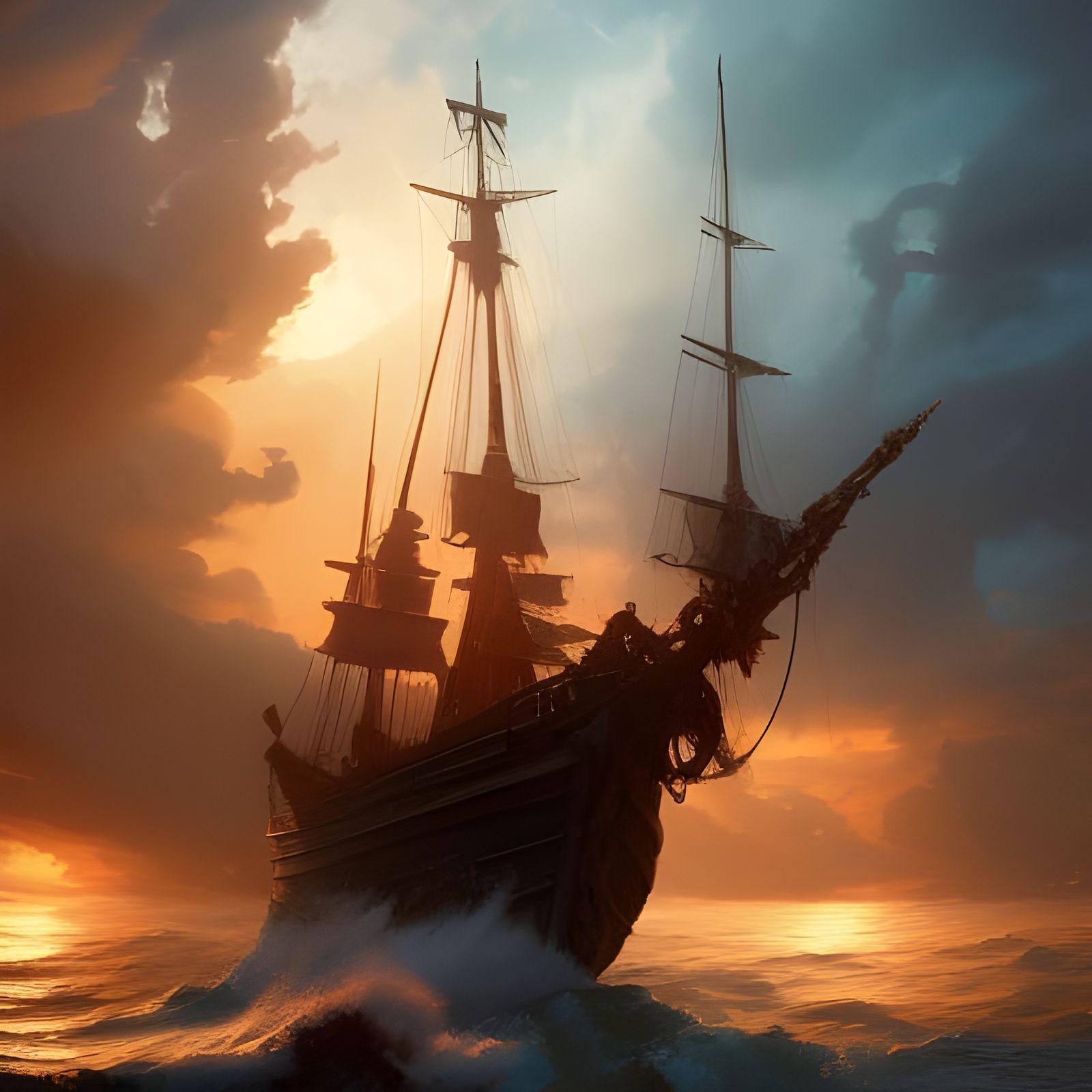 Pirates of the Stormy Seas: Dynamic Concept Art