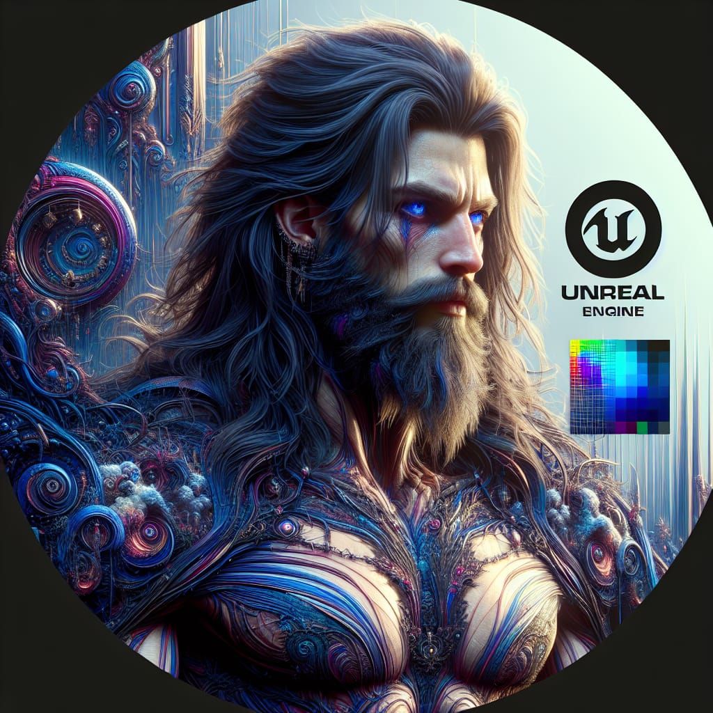 Fantasy Man with Muscular Physique, Detailed Matte Painting