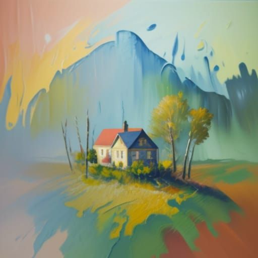 Triangular House in Neo-Impressionist Style