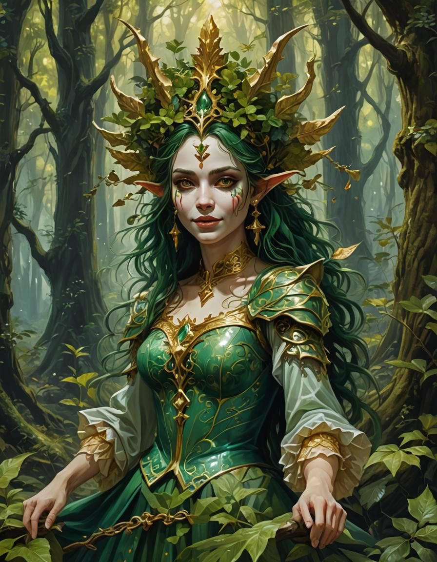 Leprechaun in Magical Celtic Forest, Digital Painting