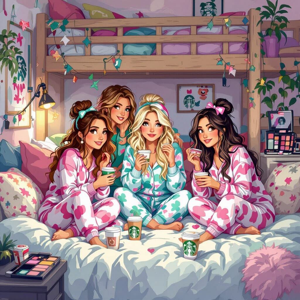 YouTuber Sleepover: Colorful Digital Painting with Friends