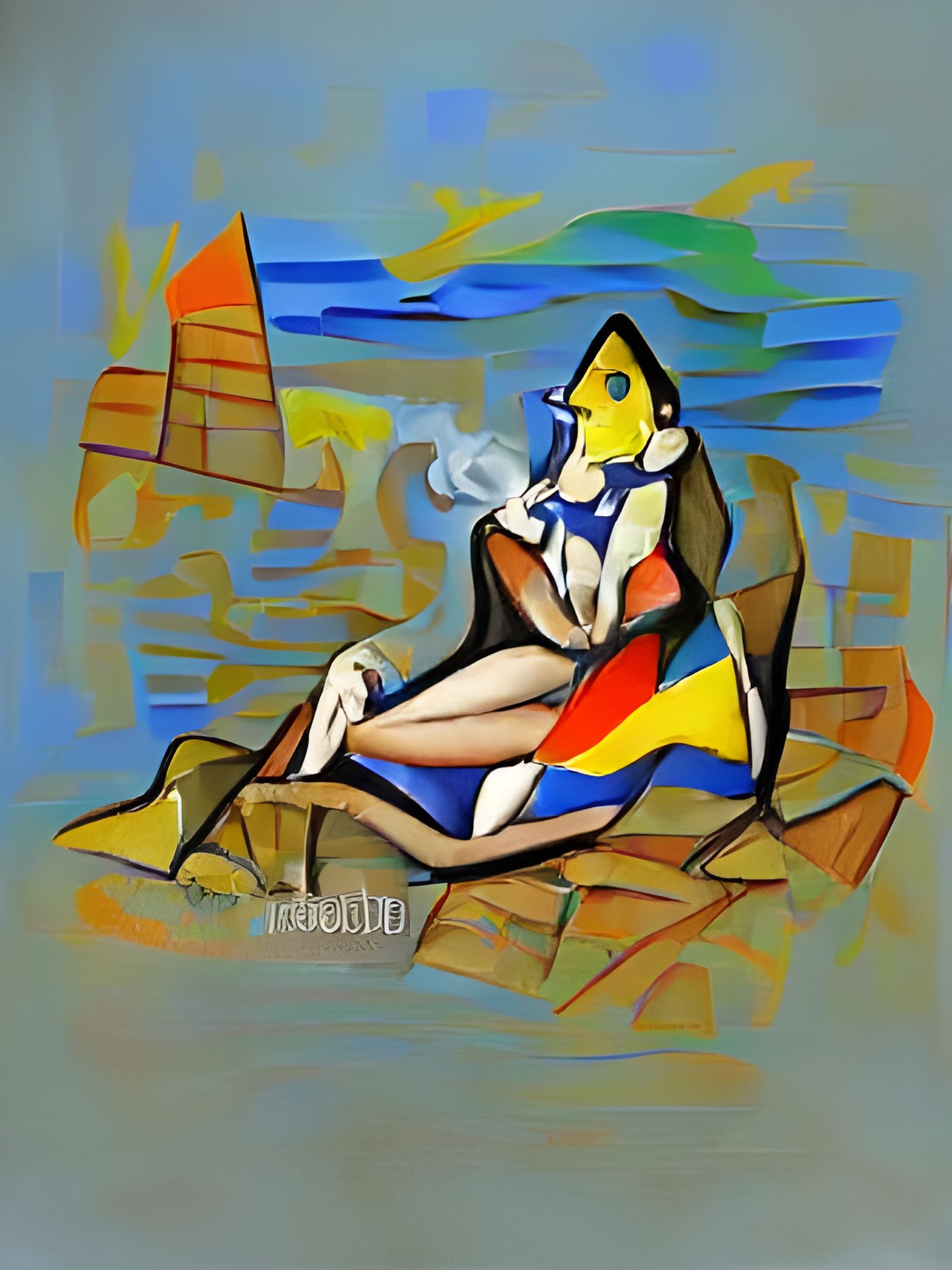 Gsaxon #18 Picasso inspired Woman Smoking (3)