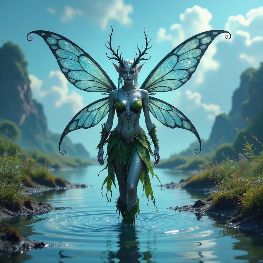 Otherworldly Fairy with Insect Wings