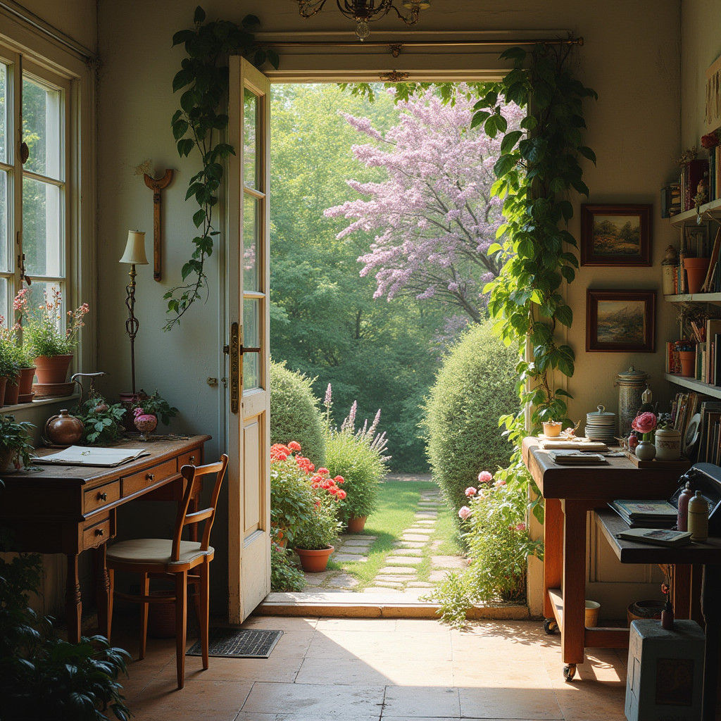 Painter's Studio with Roses and Lilacs