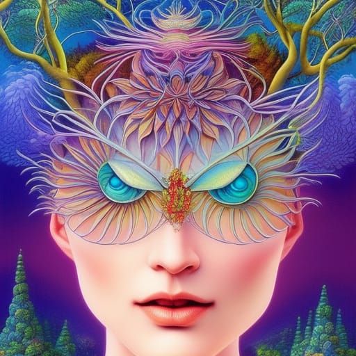 Winged Figure in Warped Sunset Perspective: Detailed Octane ...