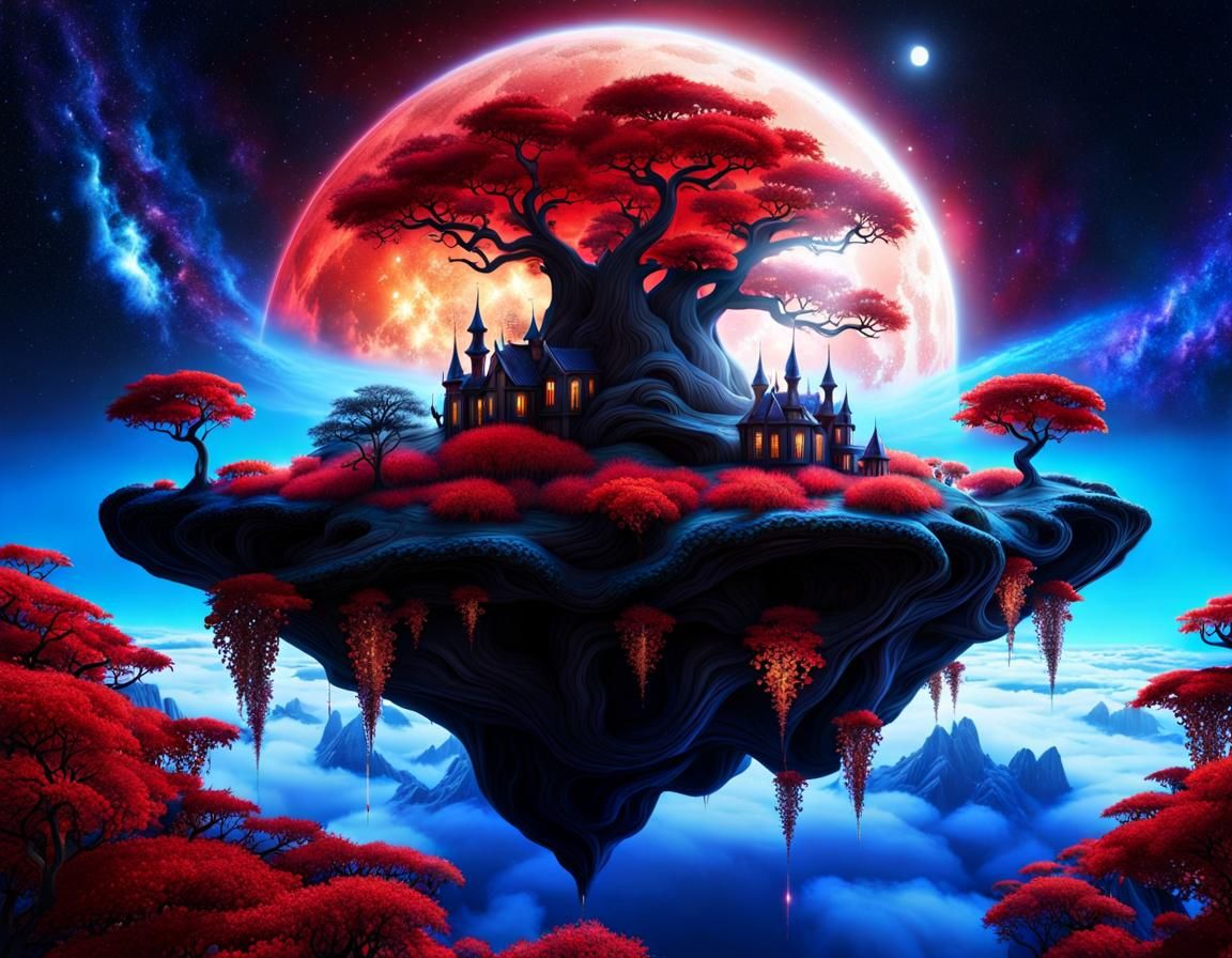 Village on a Red Floating Island