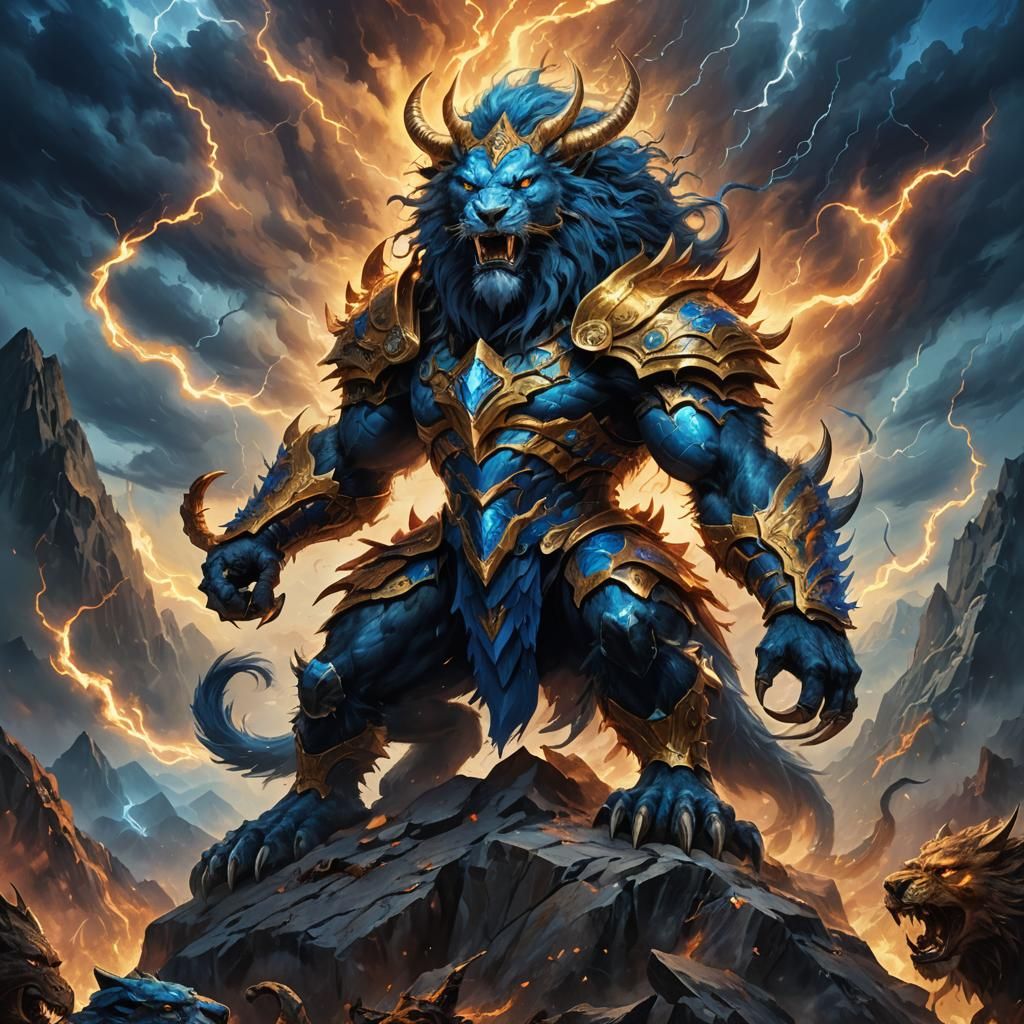 Battle Ready Beast on Mountain of Skulls