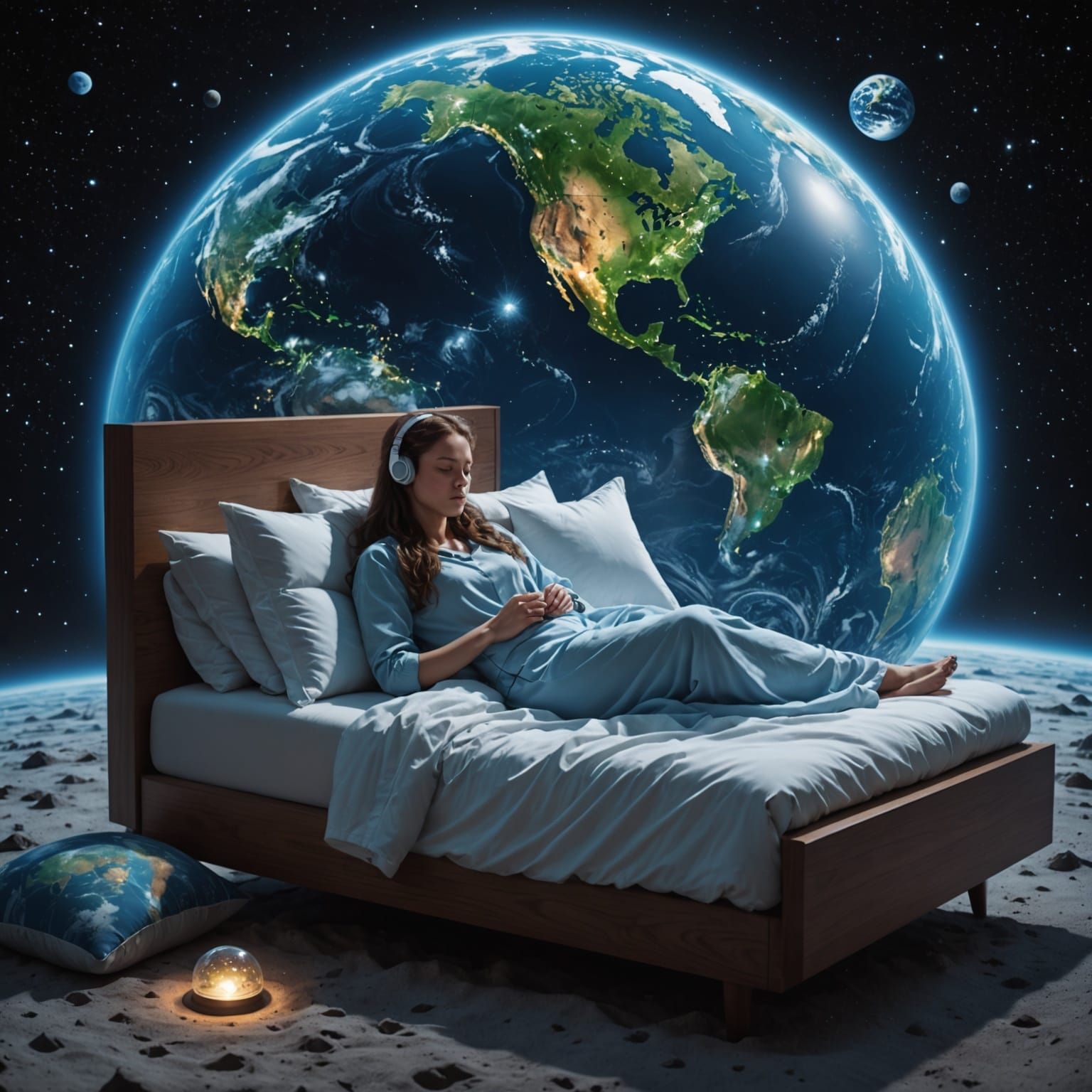 Surreal Holographic Dreamscape of a Slumbering Earth