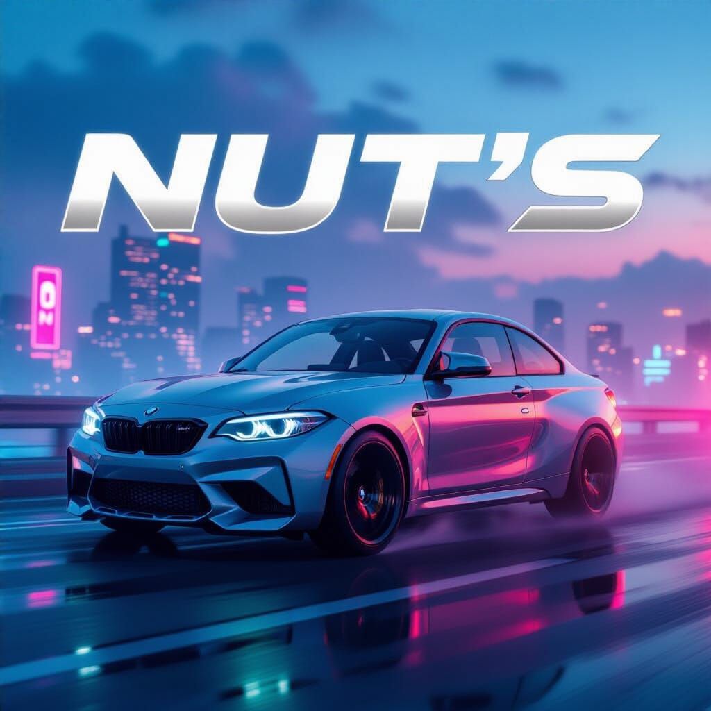 BMW M2 "NUT'S" in Misty Retro-Futuristic Cityscape