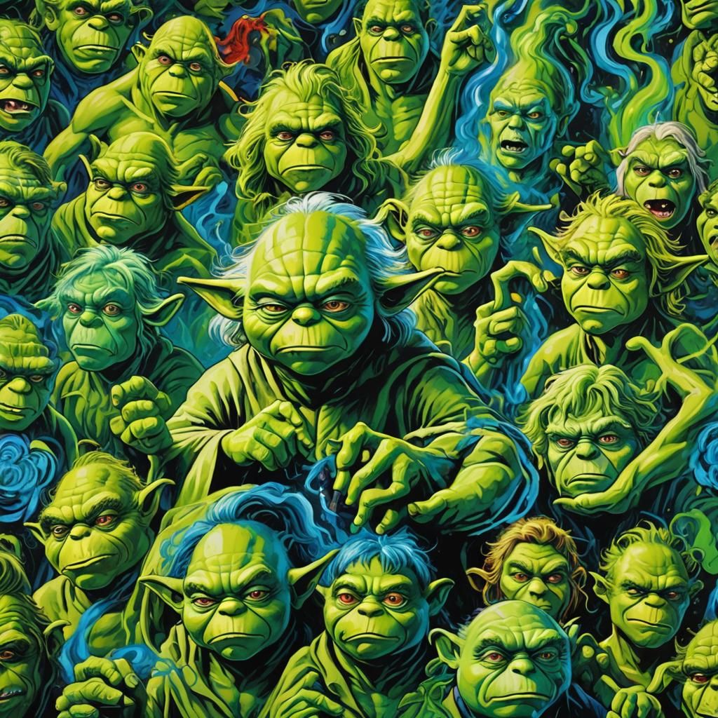 Pop Art Superheroes in Swirling Energy