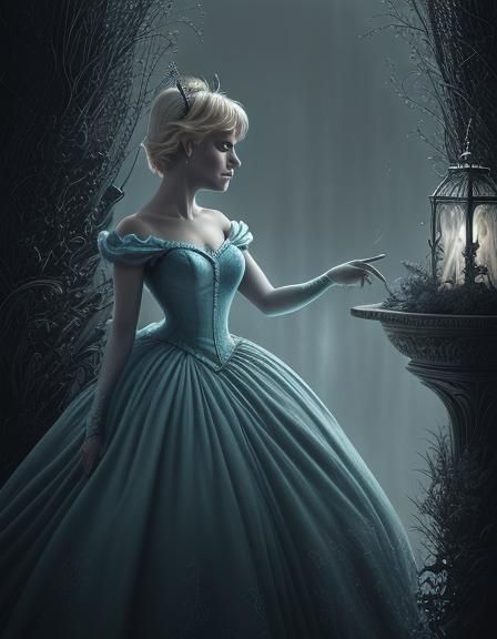 Cinderella and Tinkerbell in Dark Disney Style