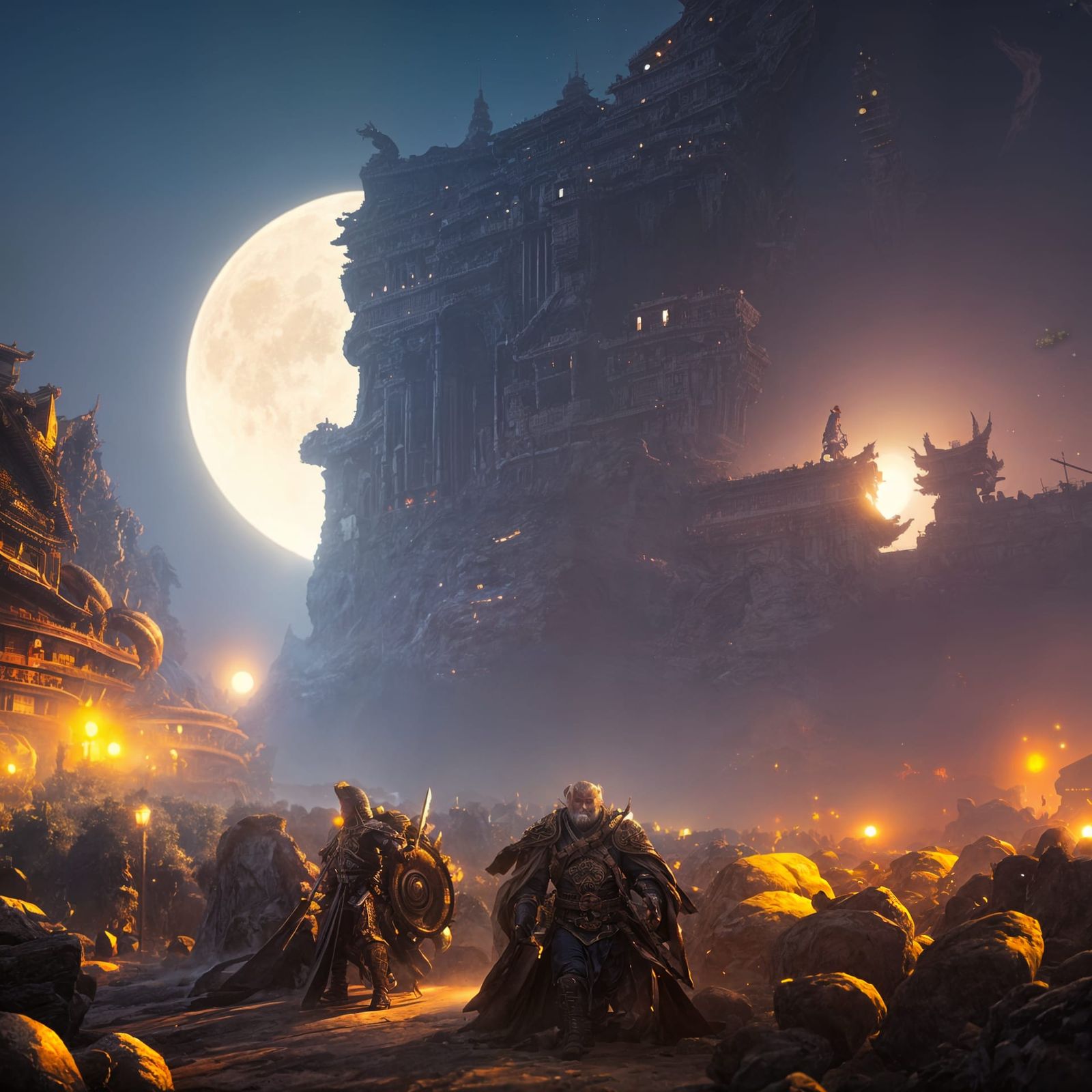 Minions Gather Outside the Hongzhi Emperor's Palace