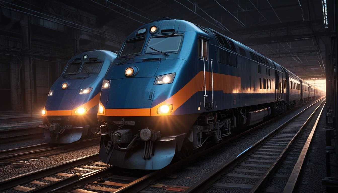 Industrial Sci-Fi Train Speeds Down Steel Tracks in Gritty R...