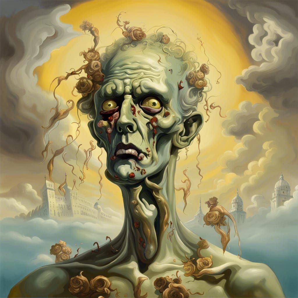 Zombie God in Heaven as Surrealist Art