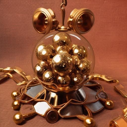 Cute Glass Balls with Gold Armor in Hyperrealism