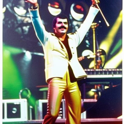 Freddie Mercury Colorful Postage Stamp Art