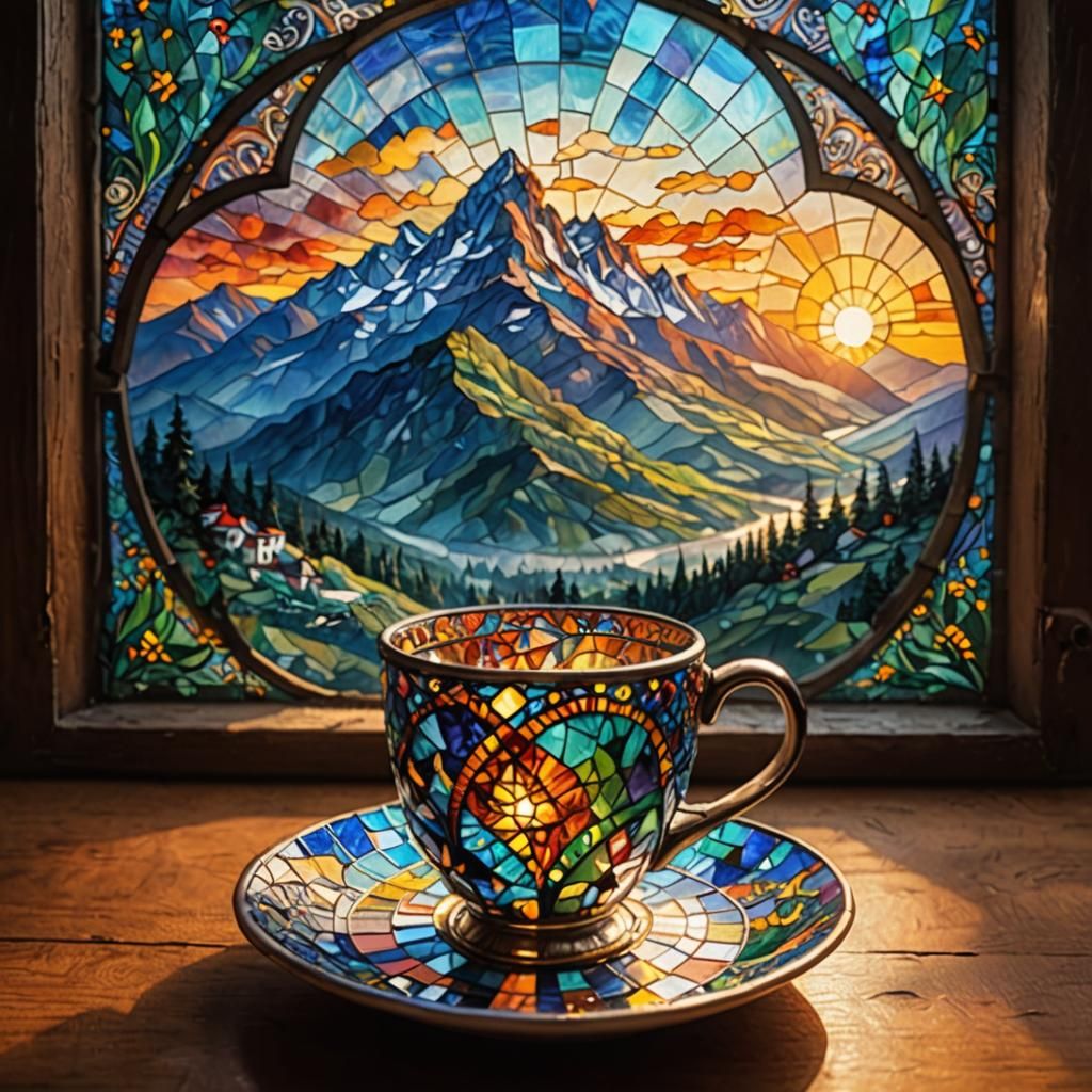 Balkan Coffee Stained Glass Mosaic