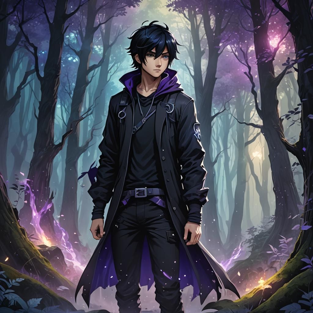 Anime Zane in Dark Mystical Forest