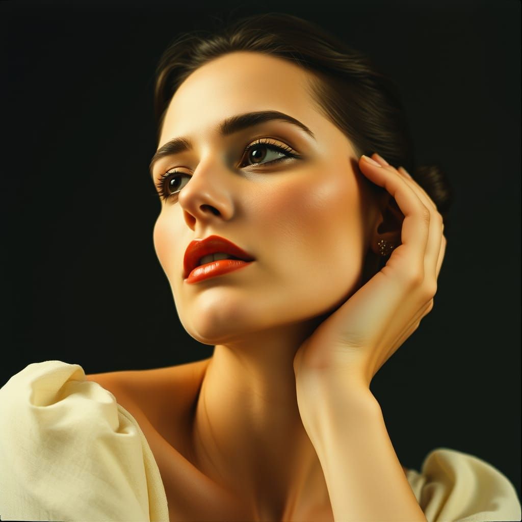 Vintage Vogue Woman in Bold Art Deco Style